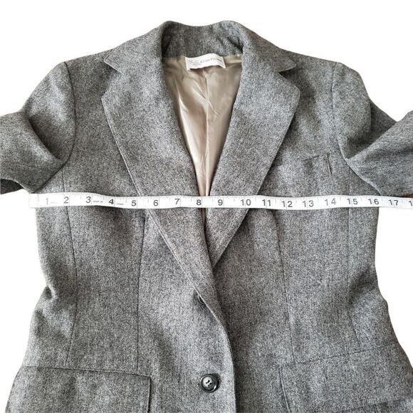 Evan Picone ILGWU 100% Wool Gray Blazer Sz 6 - Picture 10 of 17